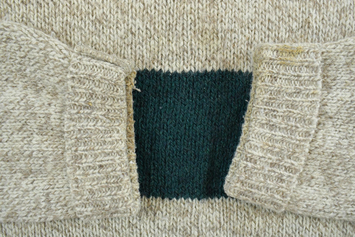 Vintage 1980s L.L. Bean Ragg Striped Wool Knit Crewneck Sweater Men's Large / 80s Knit Sweatshirt / Outdoors