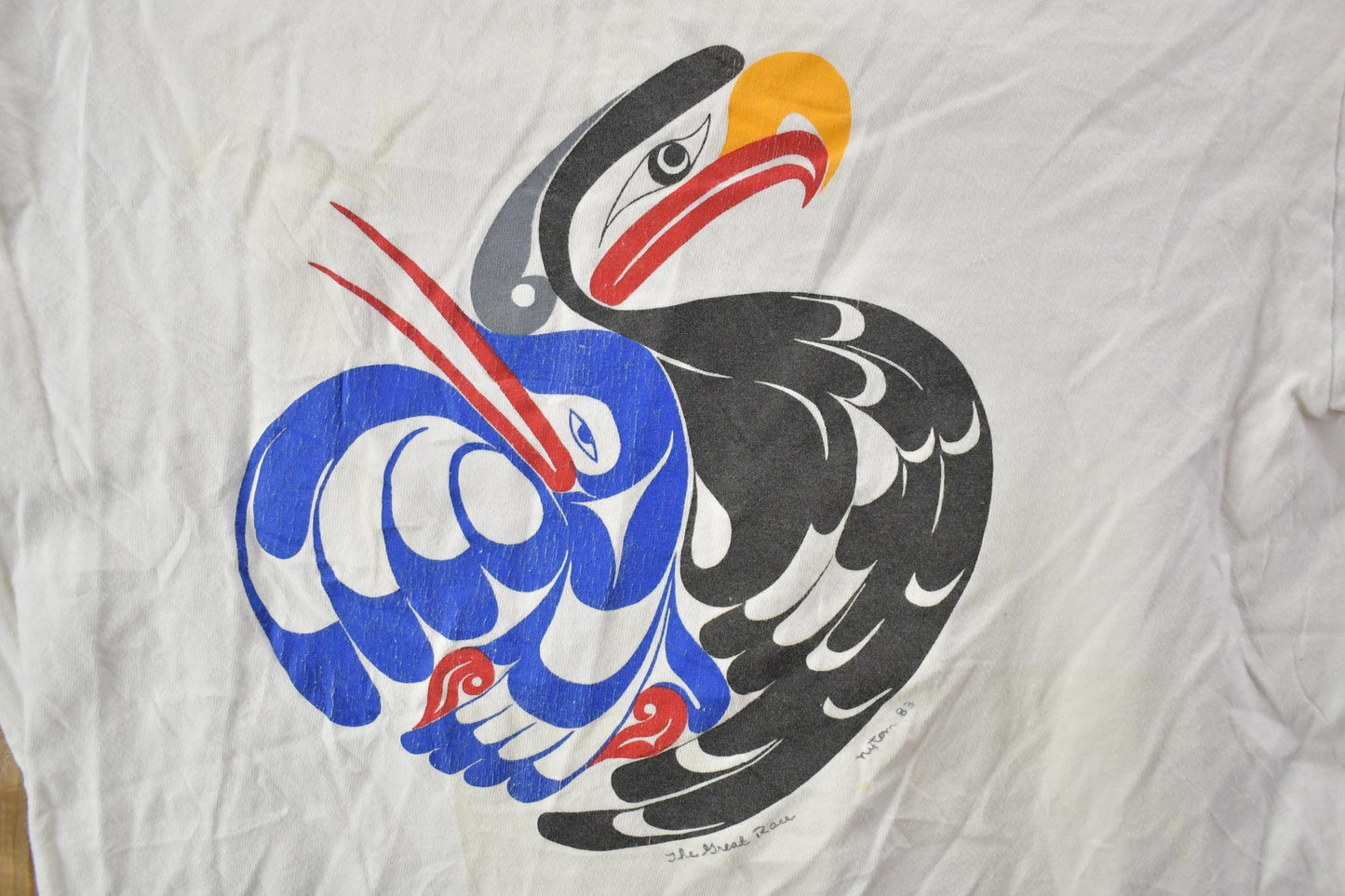 Vintage 1990s Animal Bird Theme Graphic T-Shirt Men's Medium