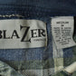 Vintage 1990s Blazer Plaid Henley Long Sleeve Shirt Men's Size M