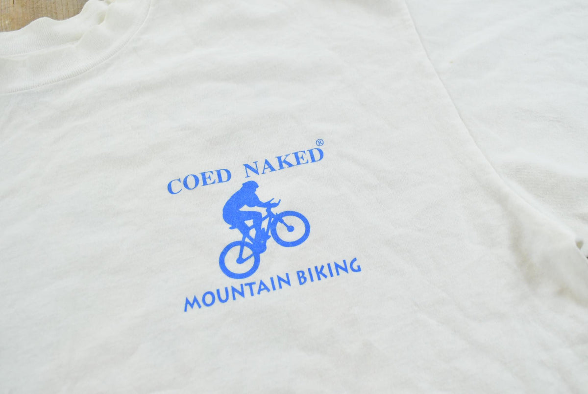 Vintage 1990s Coed Naked Mountain Biking T-Shirt Men's L