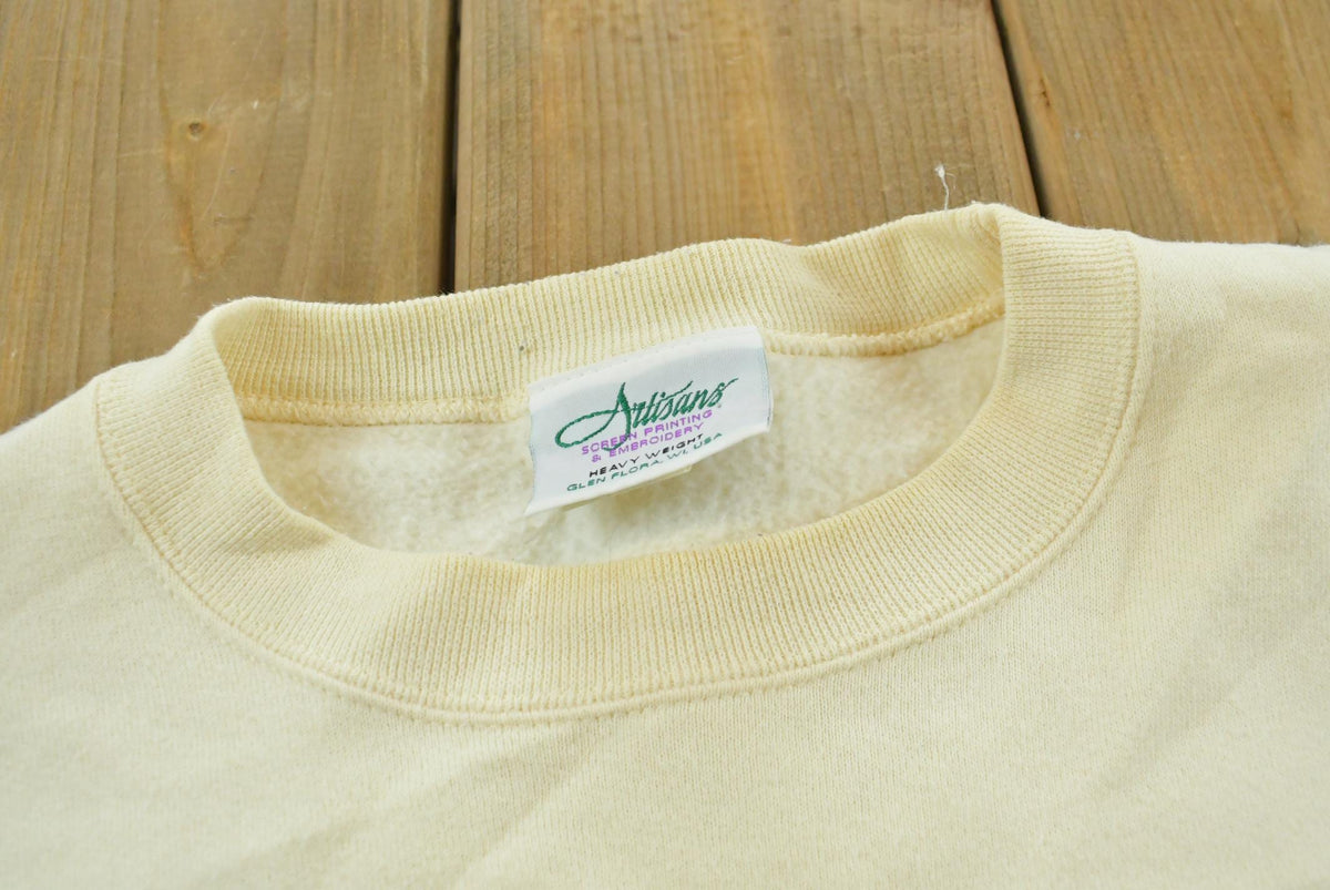 Vintage 1990s Embroidered Deer Crewneck Sweatshirt Men's XL / 90s Streetwear / Artisans / Made in USA / Animals / Hunting Outdoorsman