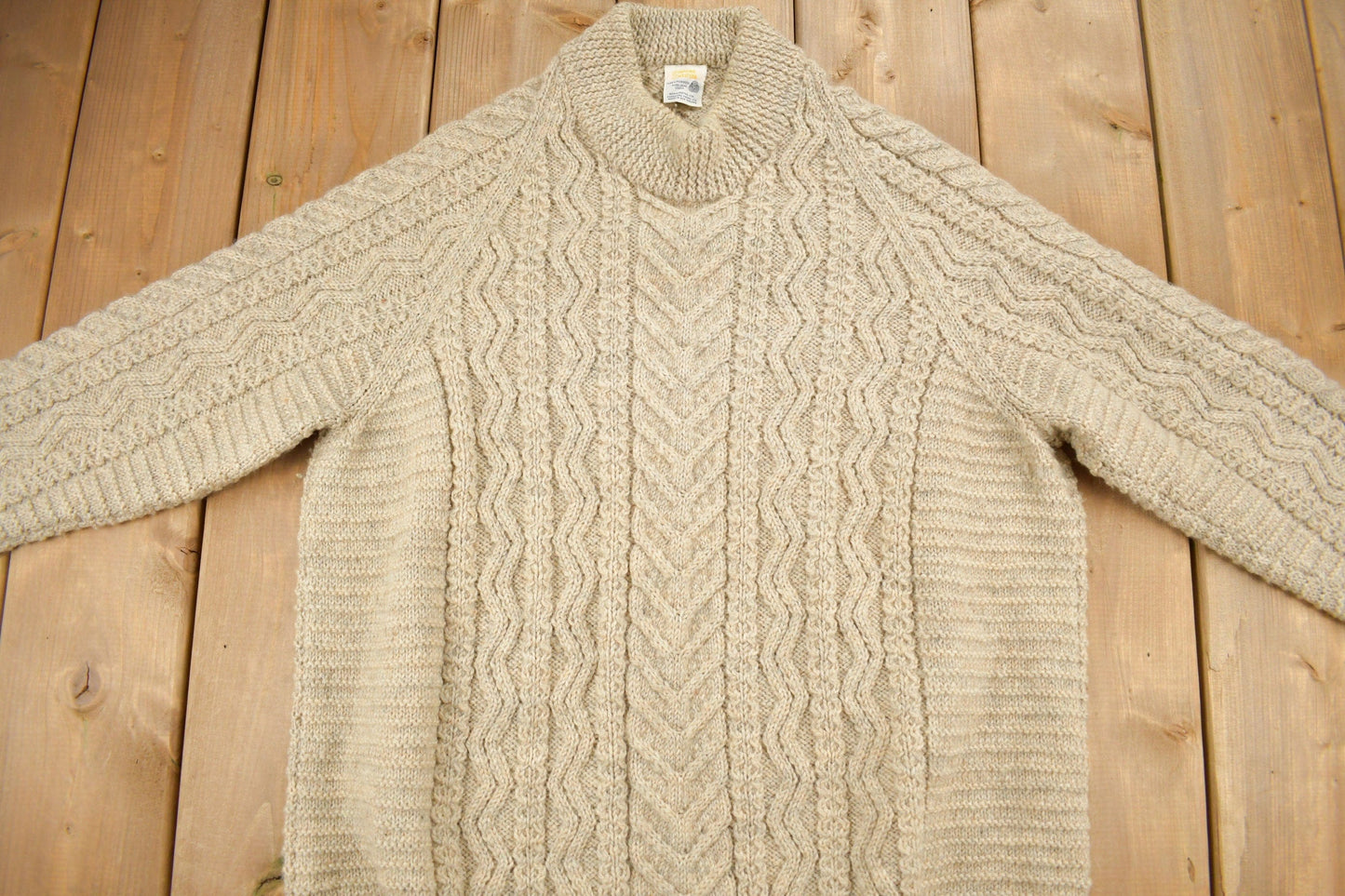 Vintage 1990s Simpkin's Sweaters Cable Knit Mockneck Sweater Men's Medium