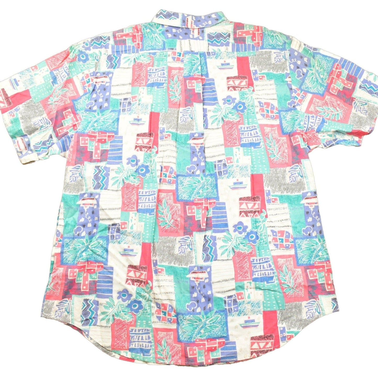 Vintage 1990s Cherokee Floral Patchwork Button Up Shirt Men's XL