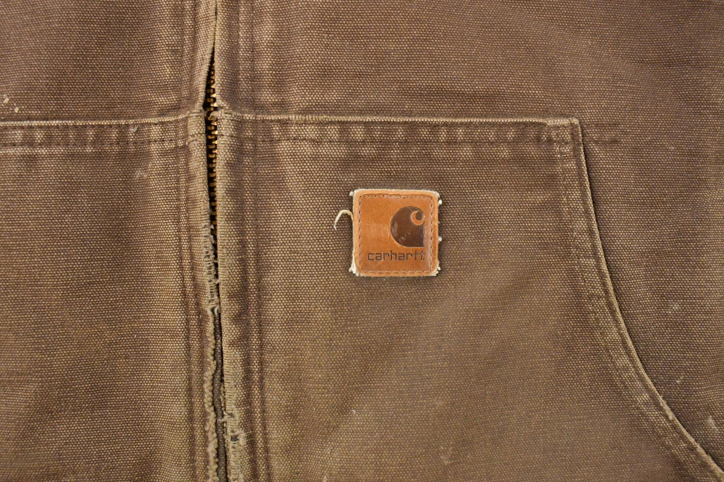 Vintage 2000s Carhartt Distressed Brown Canvas Hooded Jacket Men's 2XL