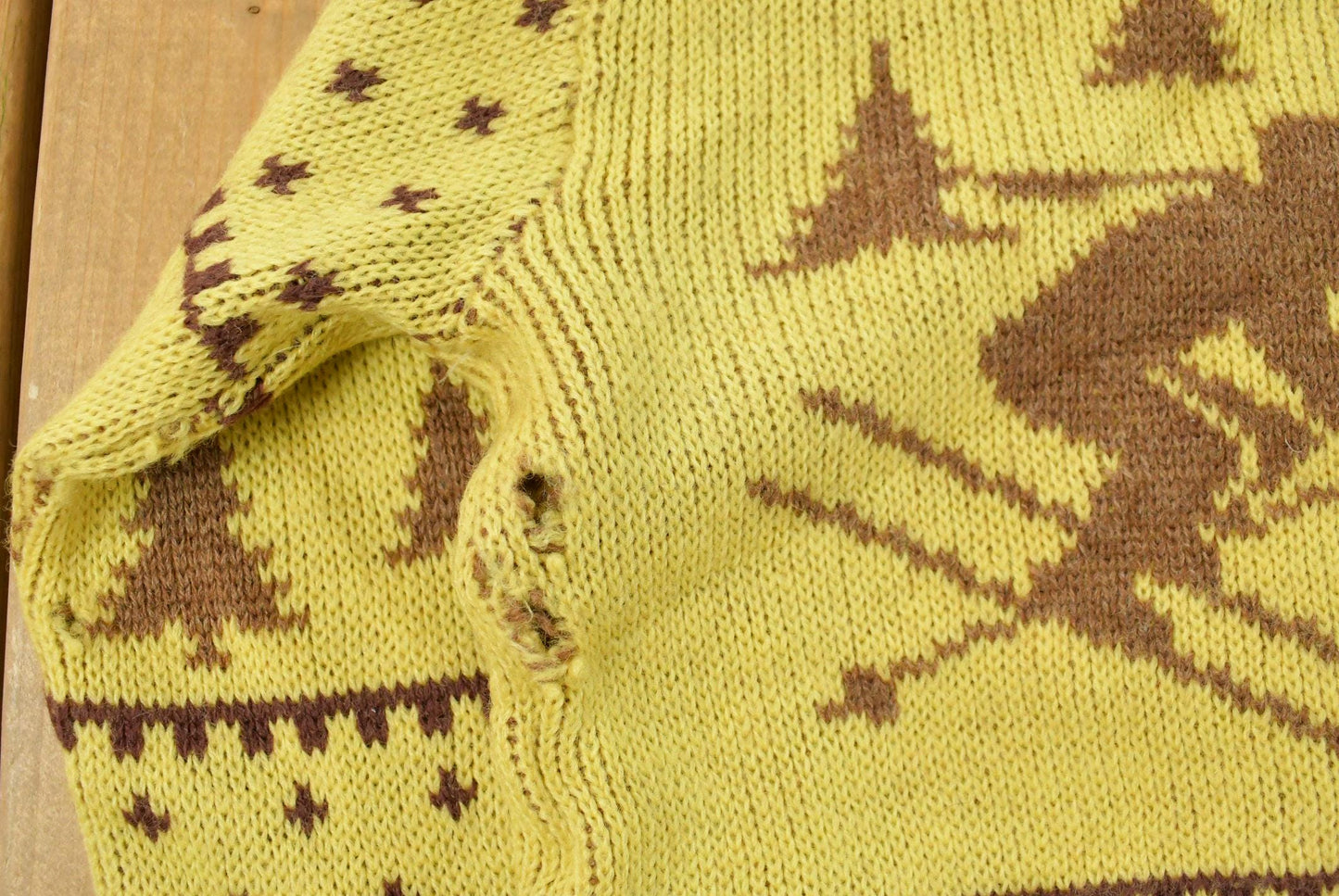 Vintage 1950s Jersild Wool Nordic Ski Jacquard Knit Sweater Men's S