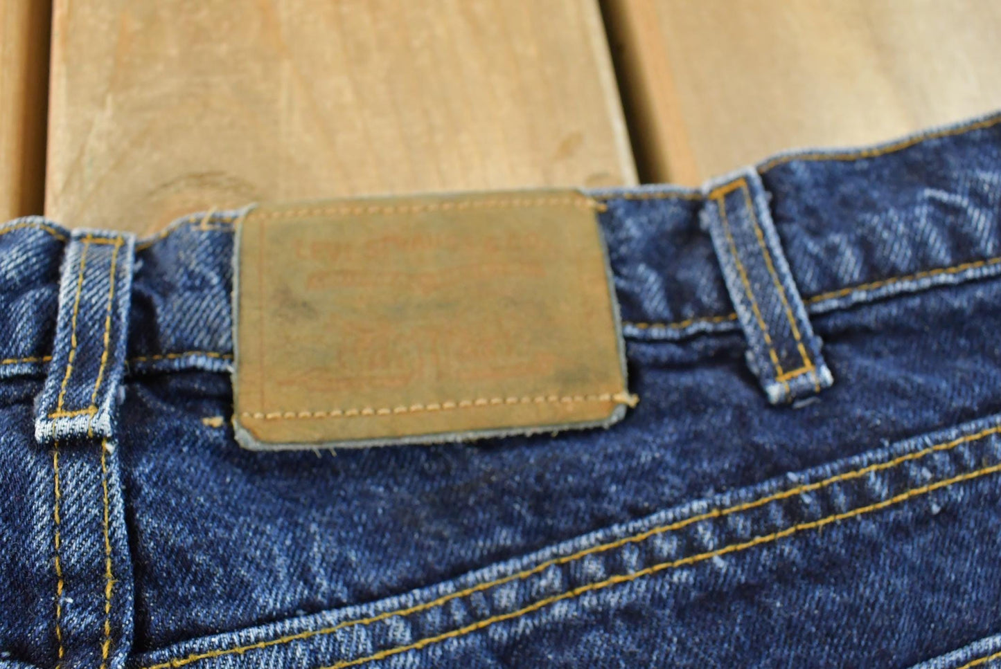 Vintage 1990s Levi's Two Horse Leather Tab Denim Dark Blue Jeans Men's 34 x 28