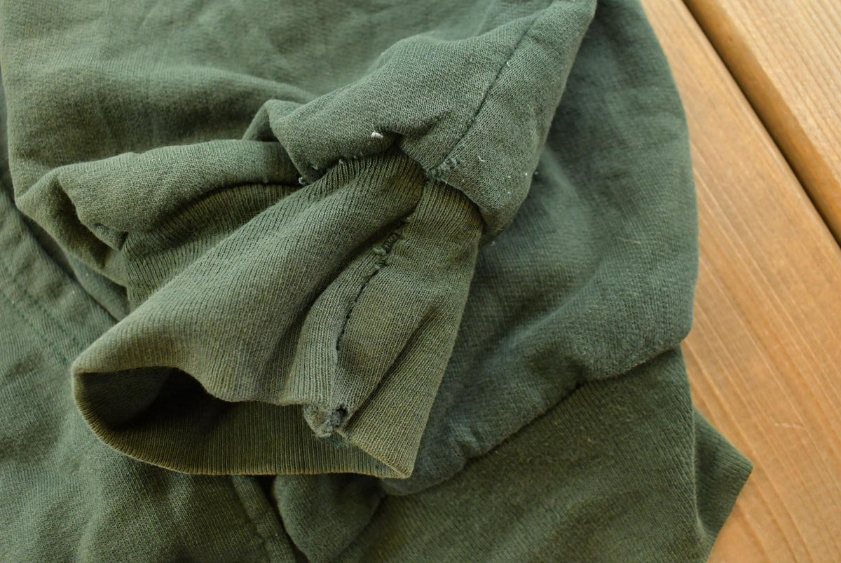 Vintage 2000s Faded BTC Green Thermal Lined Zip Up Hoodie Sweatshirt Men's XL