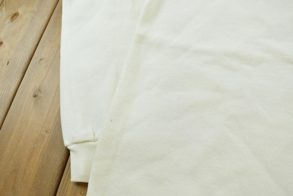 Vintage 1990s Nutmeg Mills Blank White Crewneck Sweatshirt Men's XL