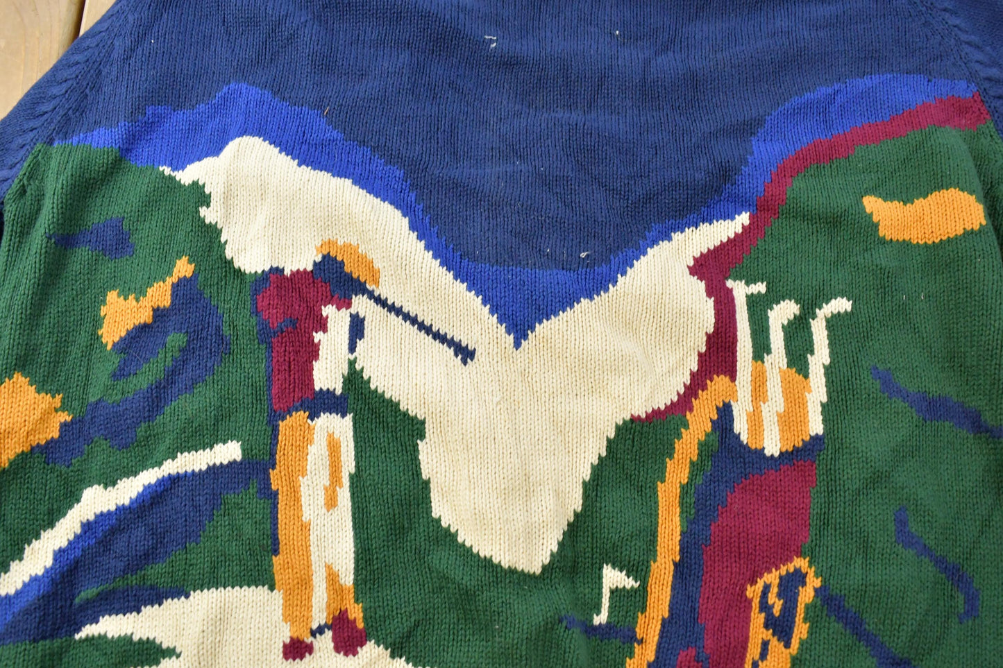 Vintage 1990s Context Golf Knit Cardigan Sweater Men's Large