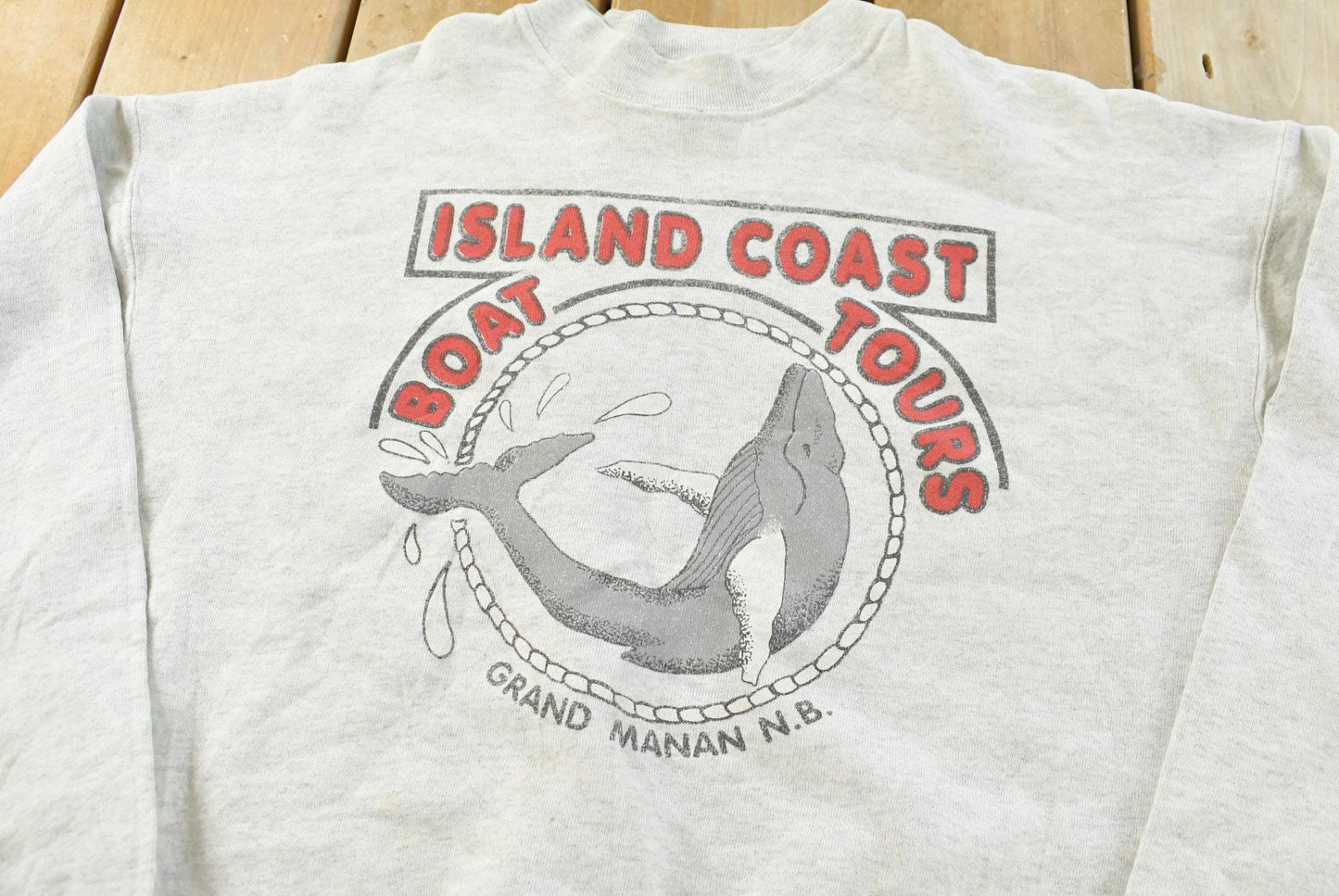 Vintage 1990s Boat Tour Travel New Brunswick Crewneck Sweatshirt Mens L