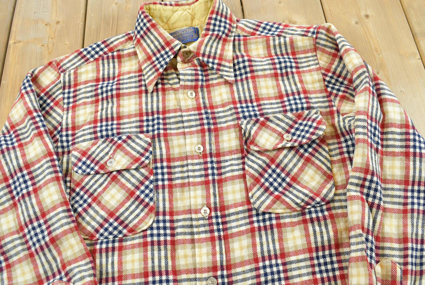 Vintage 1970s Pendleton Wool Flannel Button Up Shirt Men's M