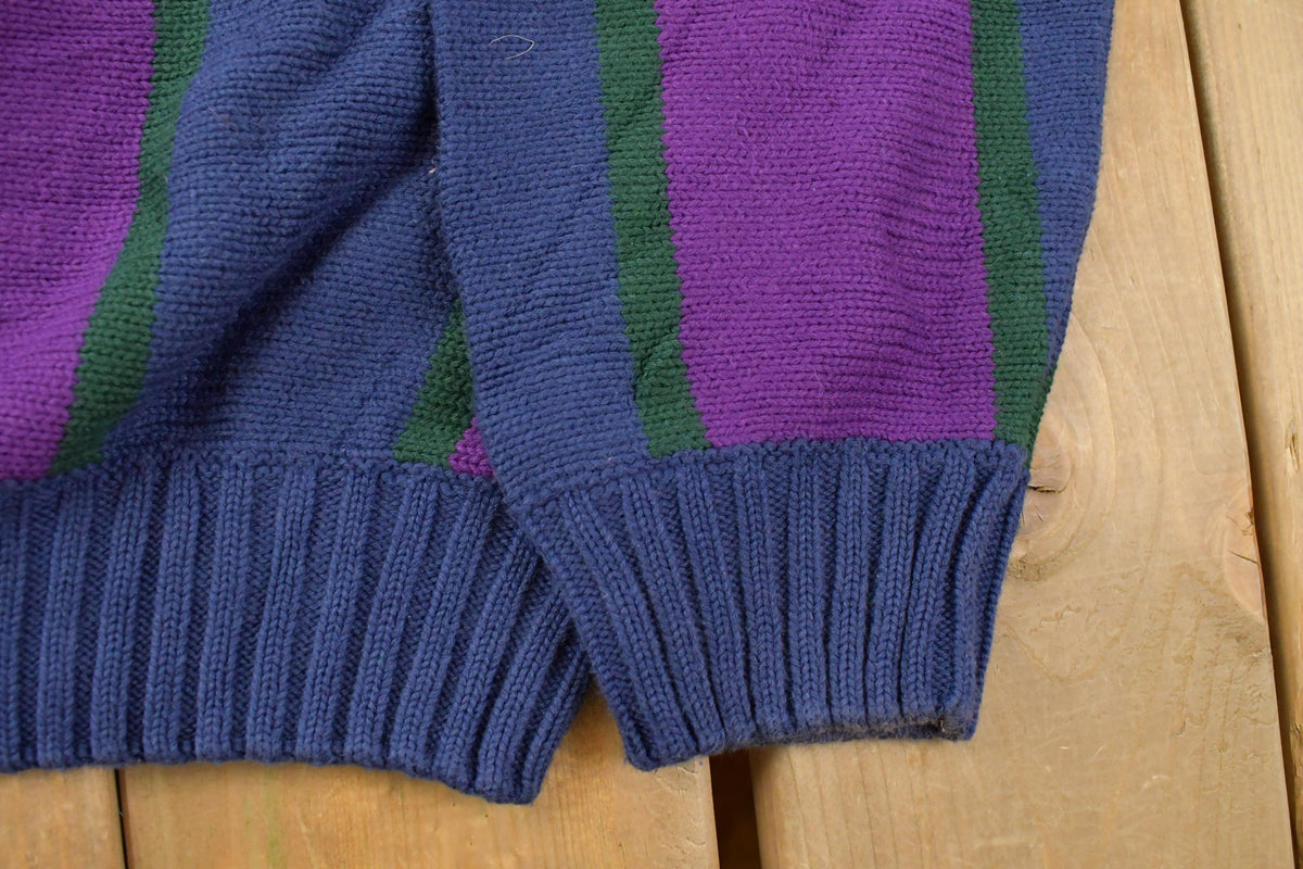 Vintage 1990s Claiborne V Neck Pullover Knit Sweater Men's Large