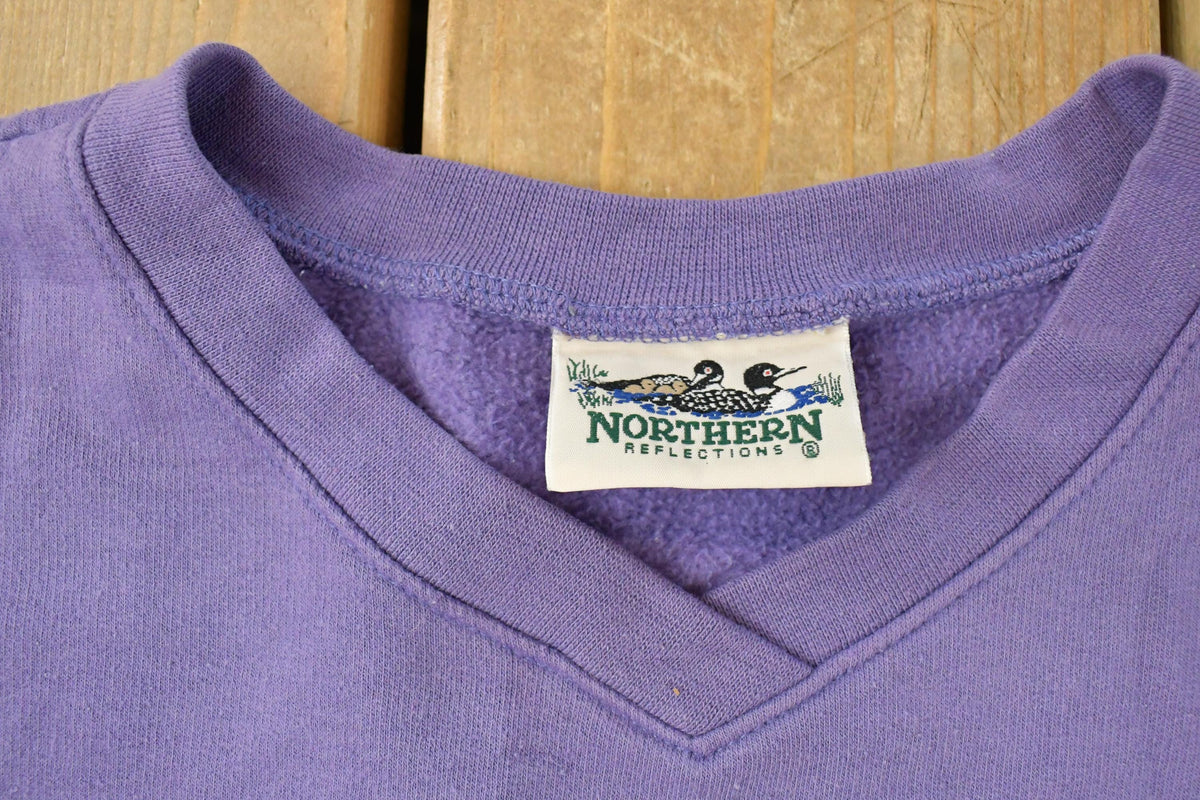 Vintage 1990s Northern Reflections Winter Landscape Outdoorsman Crewneck Sweatshirt Women's Large