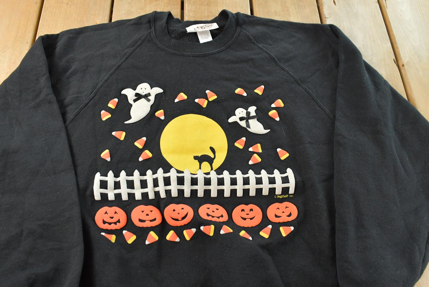 Vintage 1991 Cracker Barrel Halloween Pumpkin Crewneck Sweatshirt Men's L