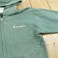 Vintage 2000s Champion Blank Green Full Zip Hoodie Sweatshirt Men's S