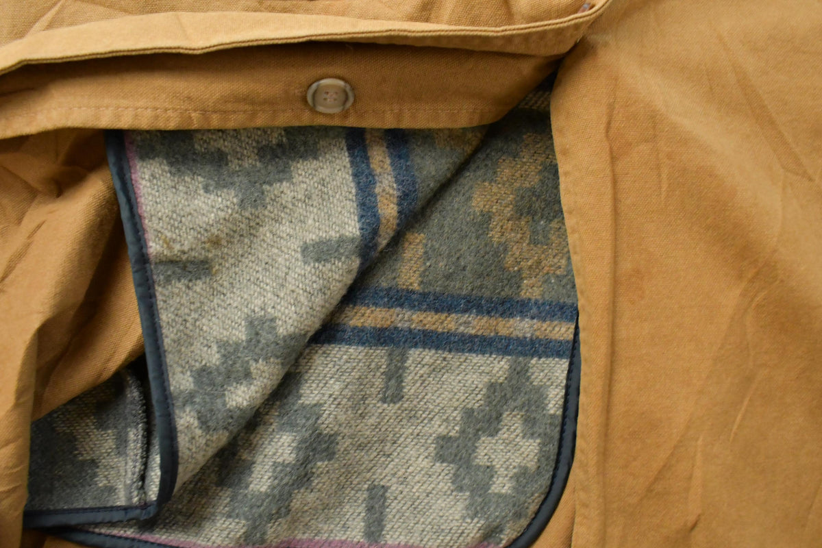 Vintage 1980s L.L. Bean Wool Lined Canvas Field Duster Jacket Women's S