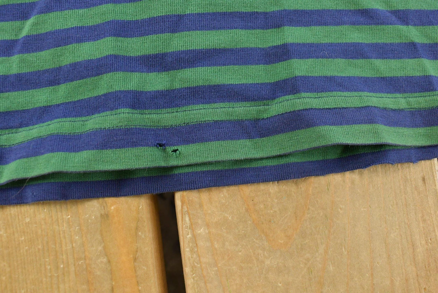 Vintage 1990s Lands' End Striped Pocket T-Shirt Youth M