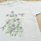 Vintage 1996 Fruit of the Loom Flowers Floral Hummingbird T-Shirt Mens S