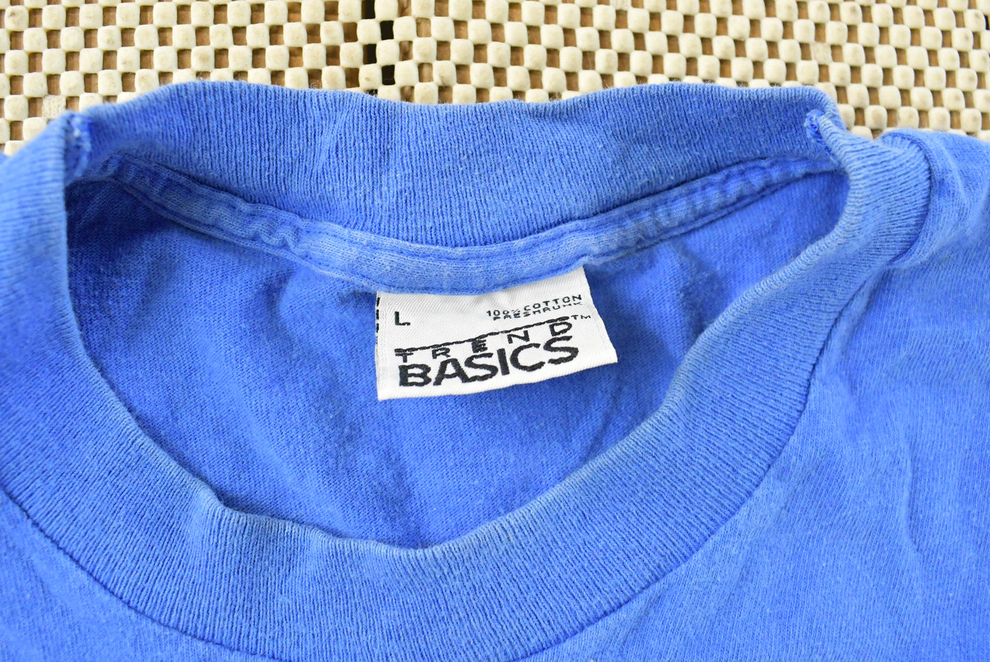 Vintage 1990s Trend Basics Blank Blue Pocket T-Shirt Men's L