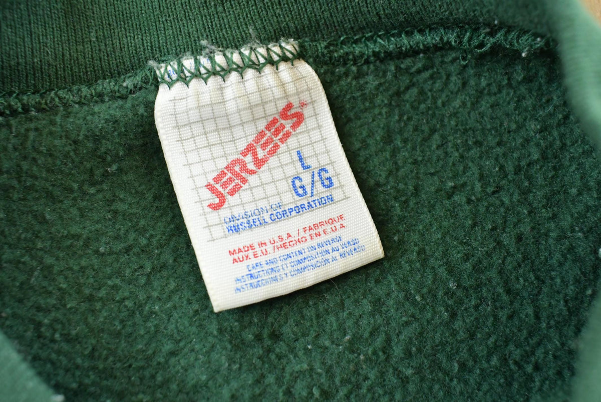 Vintage 1990s Jerzees Blank Green Crewneck Sweatshirt Men's L