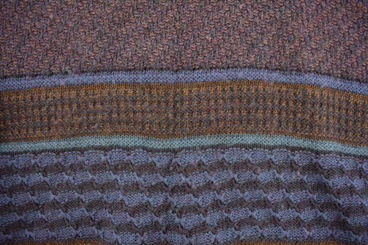 Vintage 1990s Crossings Striped Knitted Henley Sweater Men's L