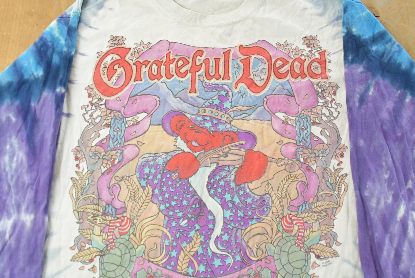 Vintage 2000 Grateful Dead Terrapin Moon Tie Dye Long Sleeve Liquid Blue Band T Shirt Men's L