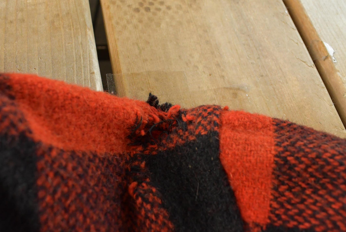Vintage 1950s Melton Outer-Wear Full Zip Buffalo Plaid Wool Hunting Shacket Mens M