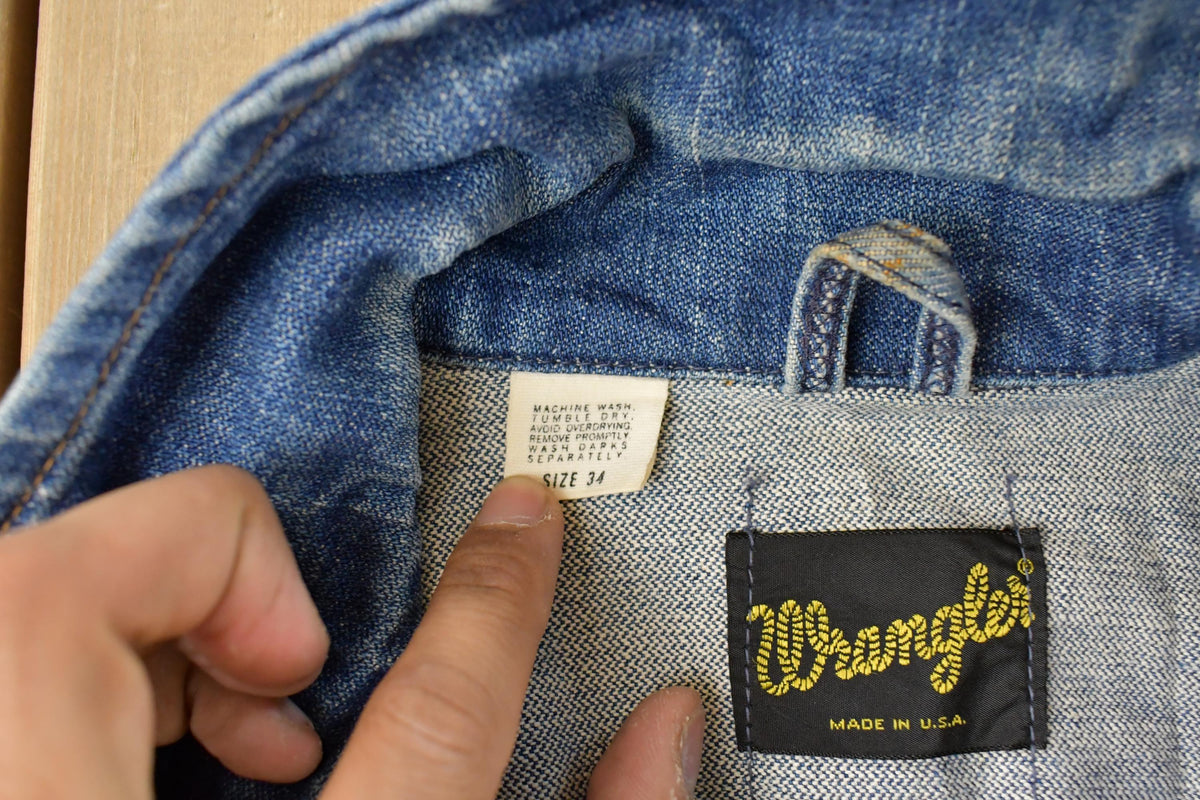 Vintage 1980s Wrangler Western Denim Trucker Jean Jacket Men's XS-S