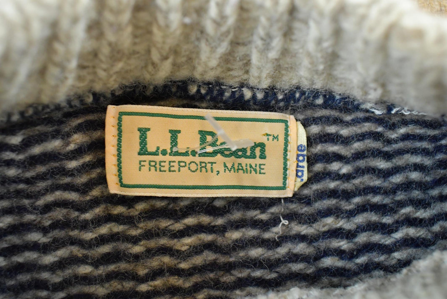 Vintage 1970s LL Bean Striped Knit Wool Sweater Men's S