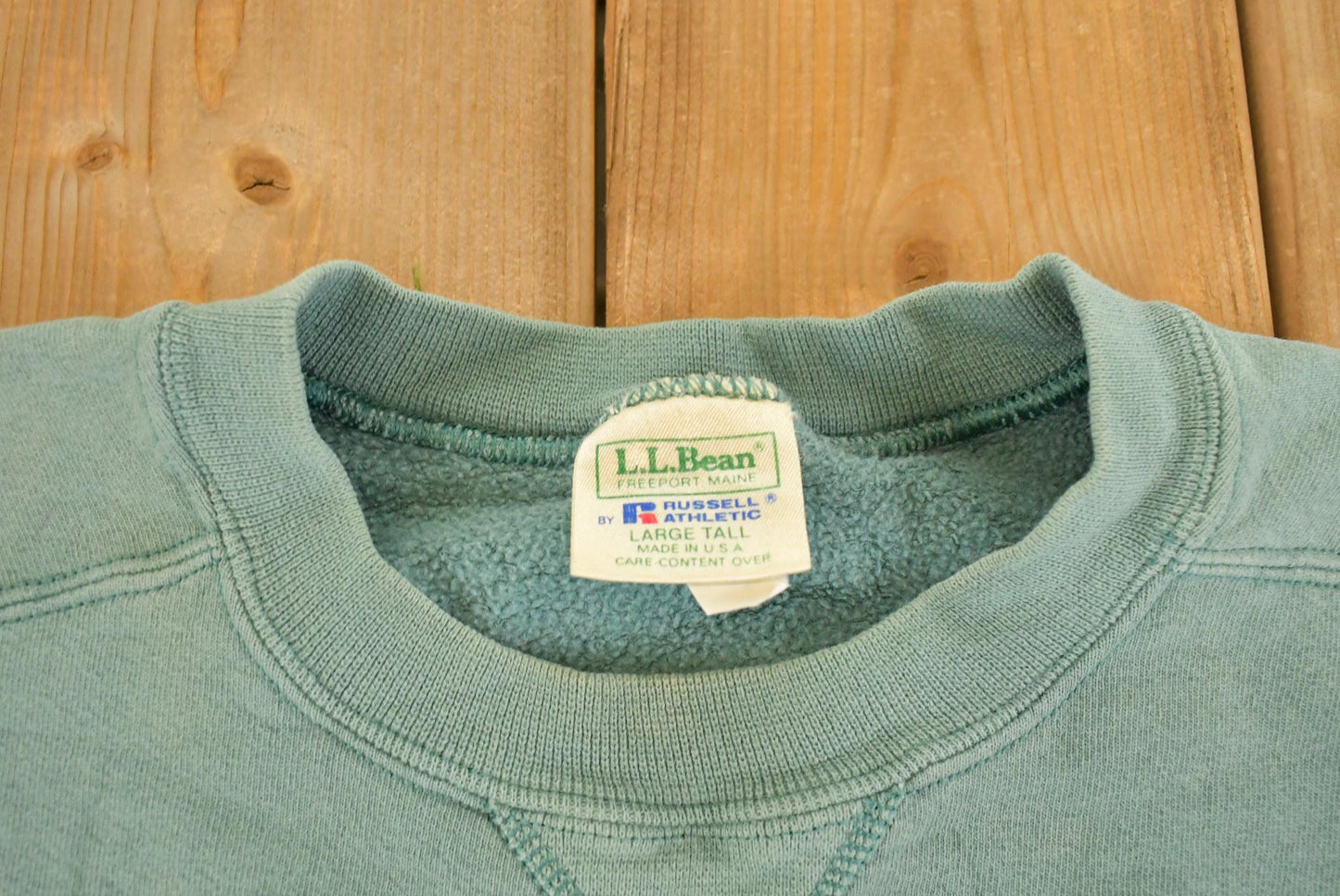 Vintage 90s L.L. Bean Russell Athletics Crewneck Sweatshirt ��� Sun Faded, Made USA, L Tall