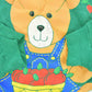 Vintage 1990s Cute Teddy Bear With Apples Graphic Raglan Crewneck Sweatshirt Men's L