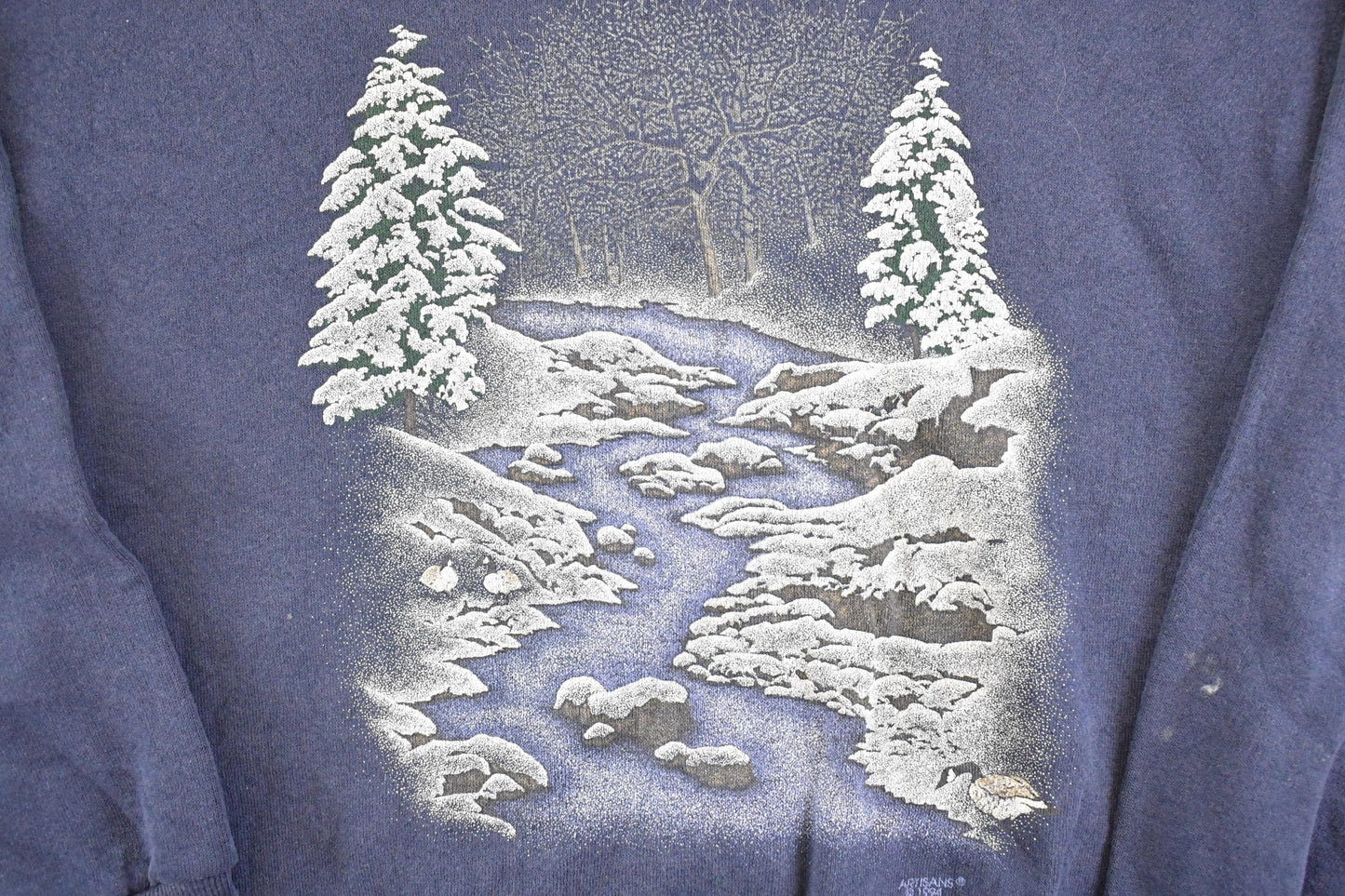 Vintage 1994 Snow Forest Artisans Double Collar Souvenir Crewneck Sweatshirt Men's M
