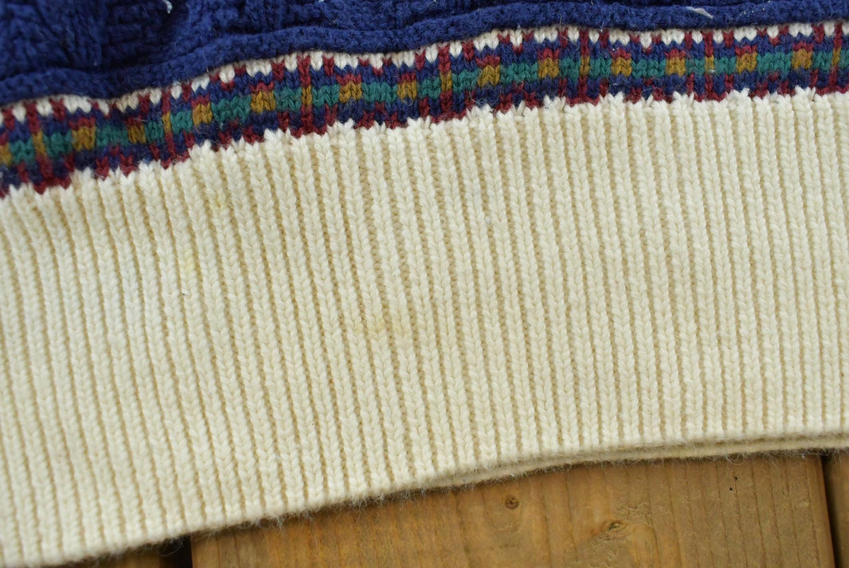 Vintage 1990s 417 Van Heusen Striped Cotton Knit Crewneck Sweater Men's M