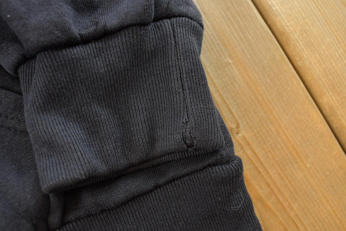 Vintage 1980s McGregor Black Thermal Lined Full Zip Up Raglan Hoodie Sweatshirt Men's L