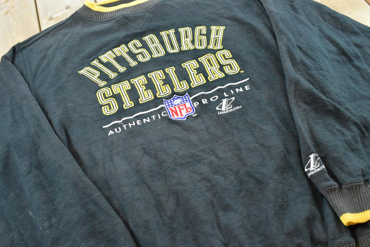 Vintage 1990s Faded Logo Athletic Pittsburgh Steelers Embroidered Sweatshirt Men's XL