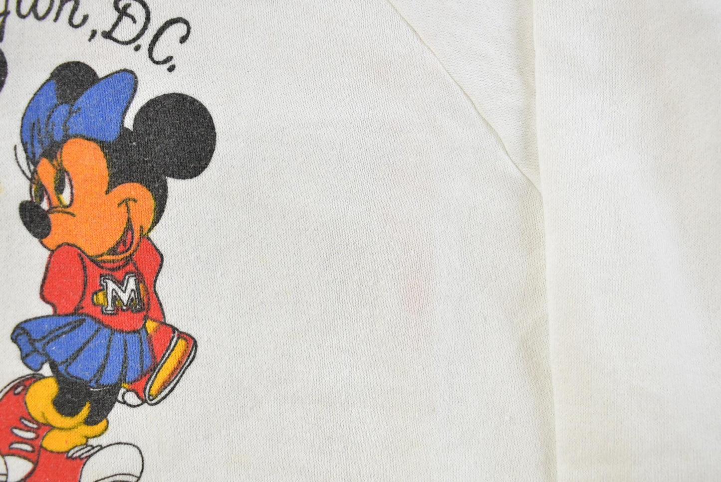 Vintage 1980s Mickey Mouse Walt Disney Graphic Raglan Hoodie Men's M