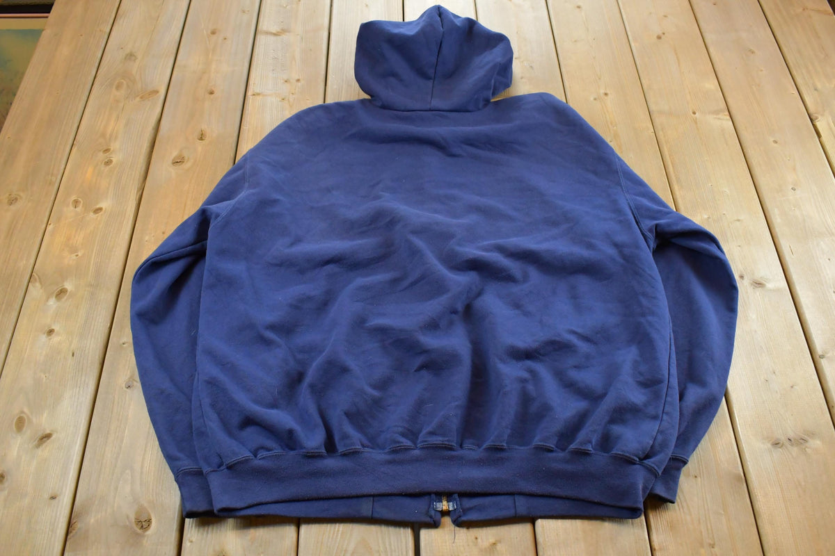 Vintage 1990s Carhartt Full Zip Hoodie Men's XL / Sun Faded / 90s Workwear / Zip Up Sweatshirt
