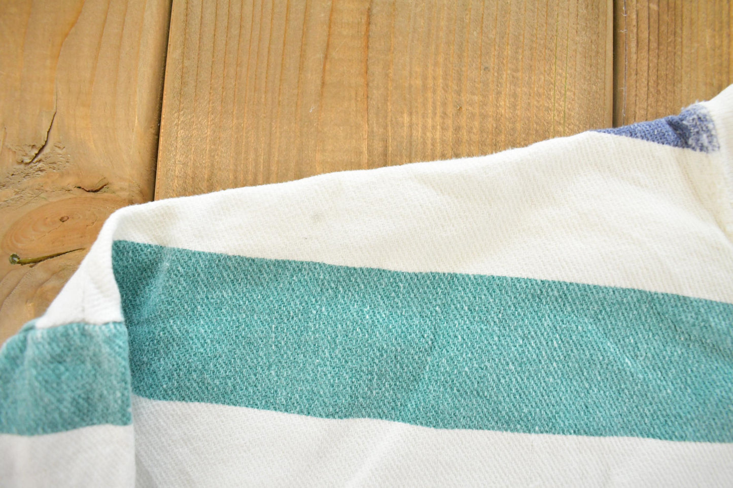 Vintage 1990s Rush Distressed Striped Crewneck Sweatshirt Men's XL