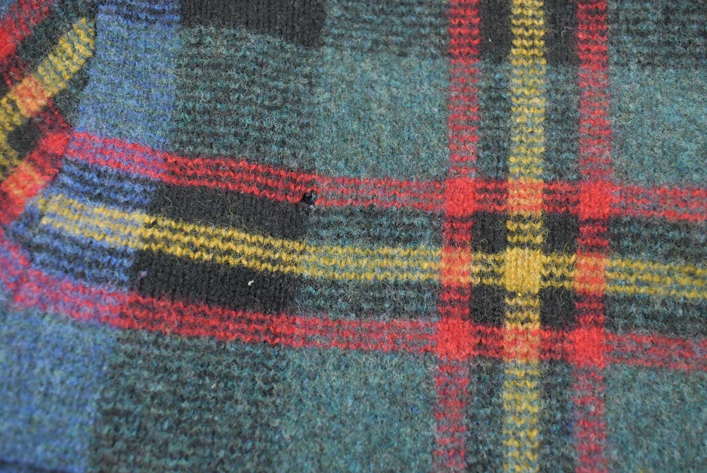 Vintage 2000s Polo By Ralph Lauren Shawl Wool Knit Plaid Sweater Men's S