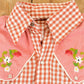 Vintage 1970s Western Floral Plaid Button Up Shirt Women's M