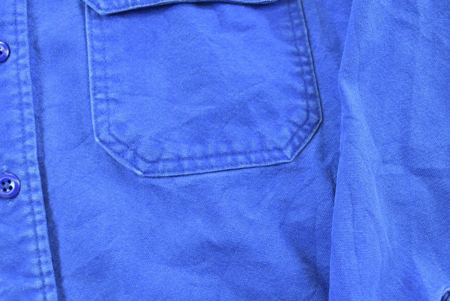 Vintage 1990s Woolrich Chamois Blue Button Up Shirt Men's L