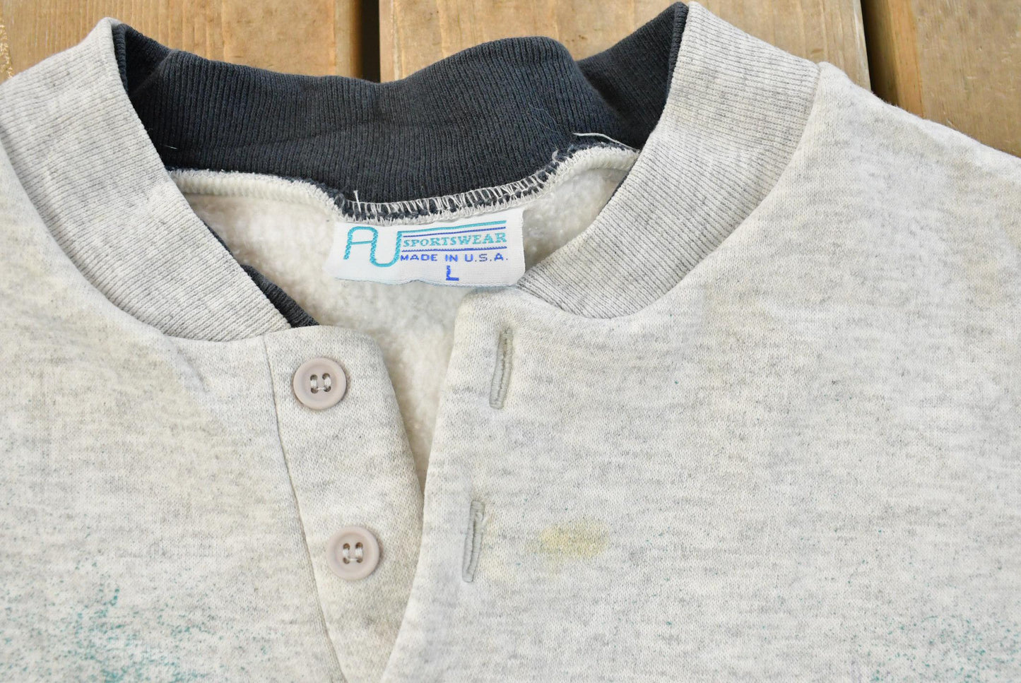 Vintage 1990s Bears Smoky Hills Henley Sweatshirt Men's L