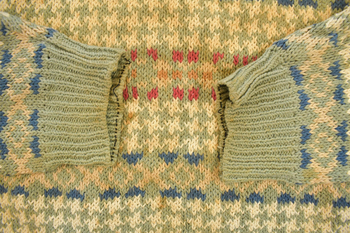 Vintage 1990s Tricots St. Raphael Geometric Knit Crewneck Sweater Men's L