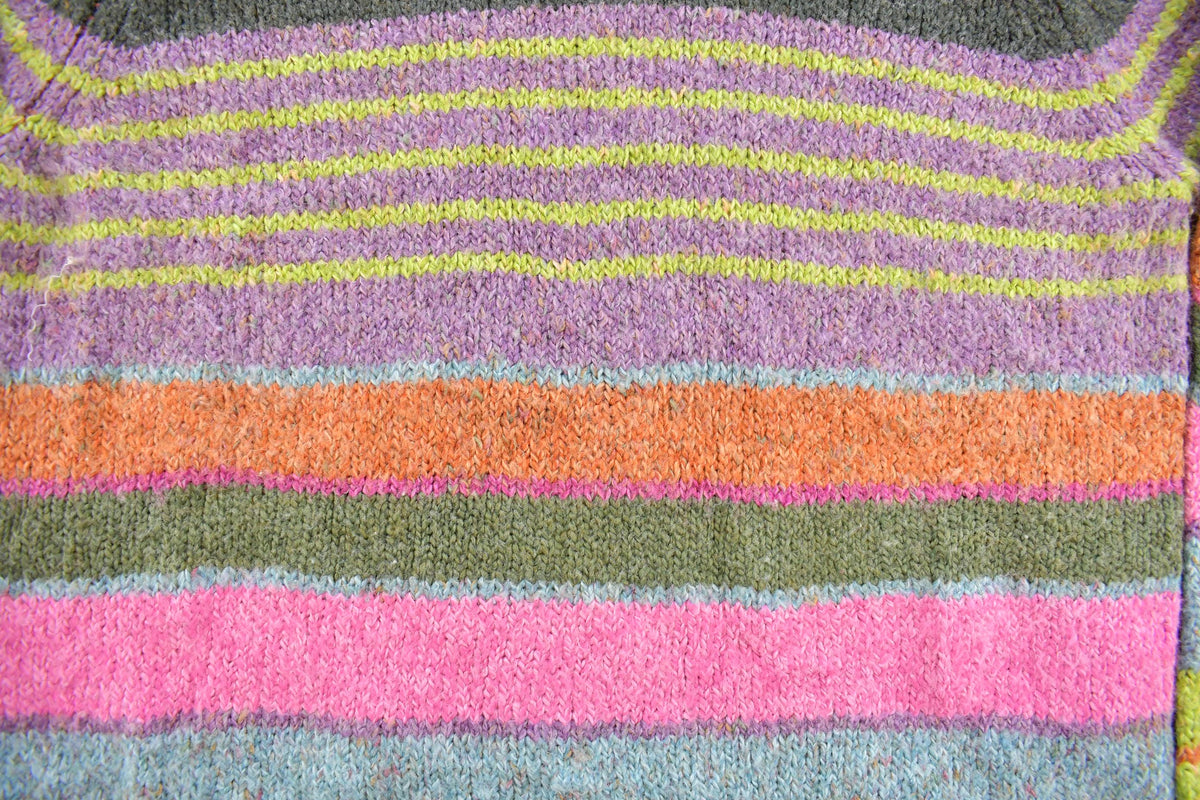 Vintage 1990s Karen Scott Sport Striped Knit Crewneck Sweater Women's S