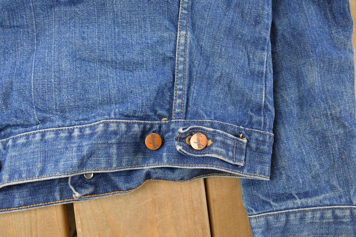 Vintage 1980s Wrangler Western Denim Trucker Jean Jacket Men's XS-S