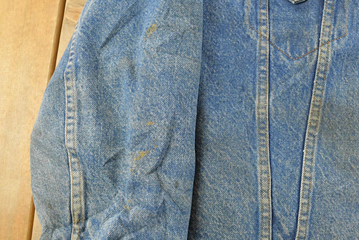 Vintage 1980s Levi's Blanket Lined Denim Jean Trucker Jacket Men's M