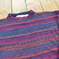 Vintage 1990s Crossings Knit Abstract Pattern Striped Crewneck Sweater Men's L