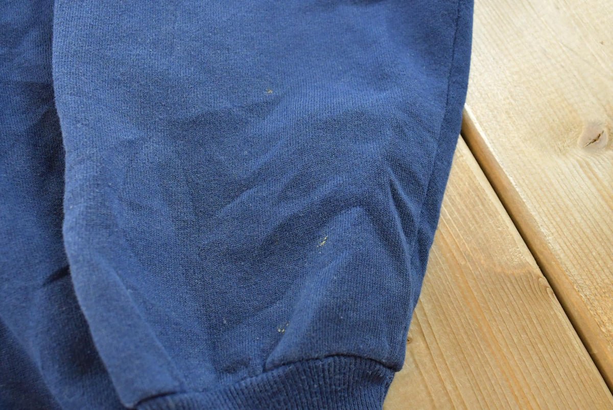 Vintage 1990s Russell Athletic Blank Blue Zip-Up Hoodie Sweatshirt Men's L