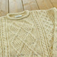 Vintage 1980s Western Island Wool 3D Cable Knit Sweater Men's XL