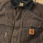 Vintage 1990s Carhartt Arctic Quilt Jacket – Distressed Tan Workwear Coat Men's XL